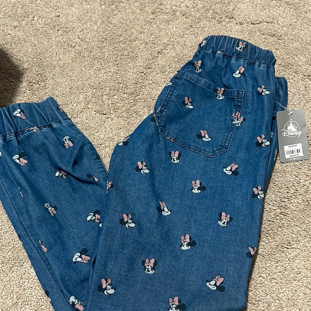 Disney Parks Classic Minnie Mouse Denim Jogger Pants